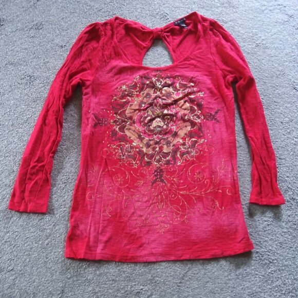 FANG RED SEQUIN TOP - Picture 1 of 2